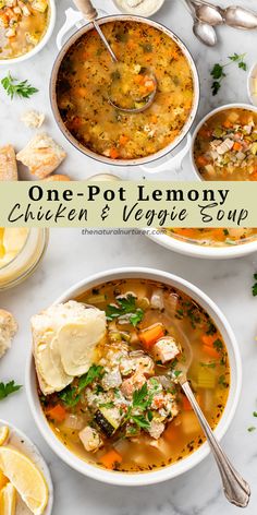 one pot lemony chicken and veggie soup