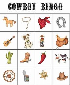 a printable cowboy themed game for kids