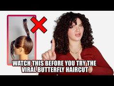 Butterfly Layers On Curly Hair, Butterfly Haircut Short Hair With Bangs Curly, Cute Haircuts For Short Hair With Layers, What Is The Butterfly Haircut, Butterfly Haircut Long Hair Video, Butterfly Haircut Before And After, How To Do The Butterfly Haircut, Butterfly Haircut Long Hair Diy, Butterfly Layers Curly Hair