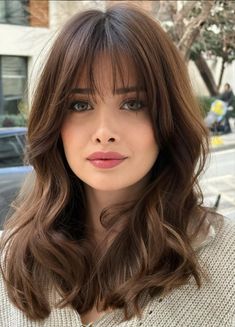 Charming long layered haircuts ideas for cool girls Haircut For Shoulder Length Hair Layered, Medium Length Haircut With Layers Brunettes, Haircuts For Long Forehead, Medium Haircut For Square Face, Jlo Haircut, Shoulder Length With Layers And Bangs, Ponytail Hairstyles Medium Length Hair, Front Haircut Ideas, Medium Length Layers With Curtain Bangs