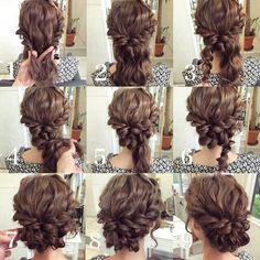 Bello! Cabello Rizado Más Updo Ideas, Diy Updo, Summer Wedding Hairstyles, Braid Videos, Prom Hair Updo, Wedding Hairstyles Medium Length, Bun Updo, Hair Braid