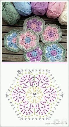 crochet patterns for granny's afghans and other items including balls of yarn