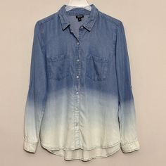 * New With Tags. * Measurements Available In Photos. Casual Grunge, Classic Casual, Dip Dye, Chambray, Dip, Button Down Shirt, Button Up, Blue And White, Dye