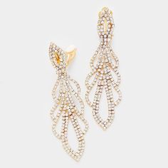 Pave Crystal Rhinestone Marquise Clip on EarringsItem: Clip-On EarringsVendor: SP Sophia Collection Size: 1" X 3.25" (Inches) Color: Gold, ClearShape: Marquise Metal: Alloy, Lead & Nickle Free Material: Metal, Rhinestone Theme: Fashion, Bridal, Prom, Pageant, Evening All Measurements Are Approximate. Sold As One Pair Of Earrings Butterfly Earrings Gold, Butterfly Wing Earrings, Dragon Earrings, Beaded Drop Earrings, Wedding Bridal Jewellery, Fashion Jewelry Earrings, Beaded Dangle Earrings, Vintage Jewels, Stainless Steel Earrings