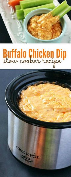 this buffalo chicken dip slow cooker recipe is the perfect appetizer for any family