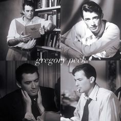 black and white photos of men reading books