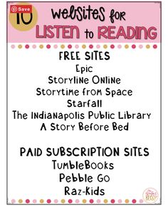 the website for children's books to read is shown in pink and white with polka dots