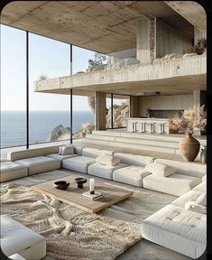 Modern Seaside Interior, Portugal House, Dramatic Silhouette, Modern Residence, House By The Sea, Landscape And Urbanism, Small Workshop, Concrete House