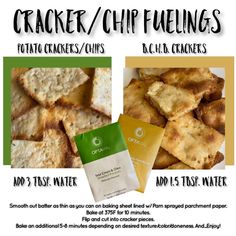 crackers and chips are featured in this advertisement