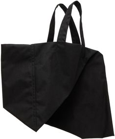 Nylon canvas tote in black. Buffed nappa leather trim throughout. · Asymmetrical construction · Twin carry handles · Open throat · Zip pocket at interior · Unlined · H16 x W26.5 x 0.5 in Supplier color: Black Black Reversible Canvas Bag, Reversible Black Canvas Bag, Modern Black Cotton Shoulder Bag, Comme Des Garcons Black, Asymmetrical Design, Nappa Leather, Leather Trim, Canvas Tote, Leather Trims