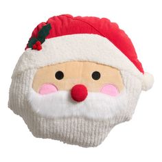 a close up of a santa claus hat on a white background