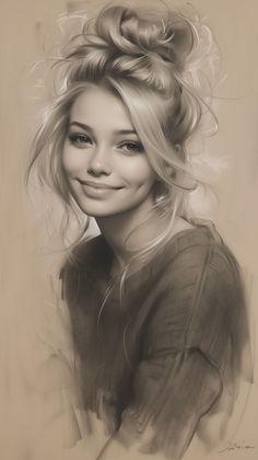 a drawing of a woman with blonde hair