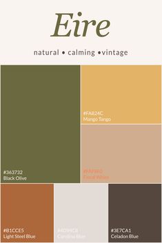 the color scheme for fire is shown in shades of brown, green and beiges