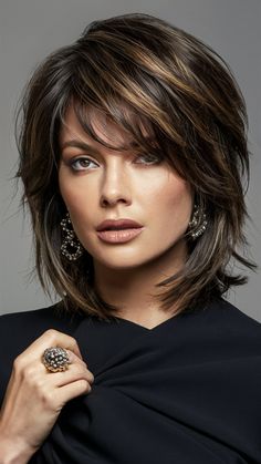 31Medium Length Hair Cuts with Layers for 2024 – Trendy Styles for All Hair Types and Textures Heavily Layered Short Hair, Very Layered Hair Medium Over 50 Layers, Above Shoulder Length Hair With Layers, Cut Your Own Hair Layers, Volume Layer Haircut, Very Layered Hair Medium Over 50, Debs Hair, Shoulder Layered Haircuts