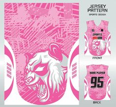 the jersey is designed to match the team's pink and white uniform, which features an image of a lion