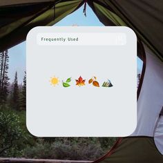 a screen shot of a tent with trees in the background