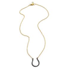 Horseshoe Necklace - Cynthia Jones Jewelry Gold Chain Necklace With Oxidized Finish As Gift, Gold Oxidized Finish Chain Necklace As Gift, Horseshoe Necklace, Luck Charms, Oxidized Silver, Mixed Metals, Gold Filled Chain, Time Of The Year, Santa Fe