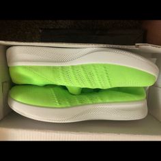 Bright Lime Yellowish Green Yellow Synthetic Flat Sneakers, Casual Neon Yellow Sneakers For Summer, Sporty Shoes Women, Nike Trends, Teal Nikes, Chunky Platform Sneakers, Black Nike Sneakers, Black Tennis Shoes, Shein Shoes