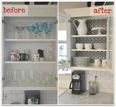 before and after photos of kitchen shelving