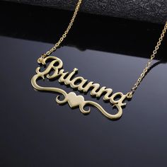 Design your own one-of-a-kind necklace with your name or a special word up to 13 characters. Each necklace is carefully made of quality Silver Stainless Steel (gold plating available). Details: Available in Silver Stainless Steel or Silver Stainless Steel with Gold Plating It does NOT Tarnish Or Rust (100% guaranteed) 18k Gold Chain, Hand Craft, Rose Gold Metal, Precious Jewelry, Rose Gold Necklace