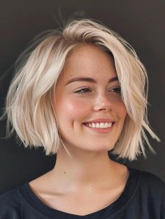 Stylish Short Bob Haircuts to Transform Your Look Bixie Colour Haircut 2024, Ice Blonde Hair, Short Blonde Bobs, World Hair, French Bob, Ice Blonde, Bob Hairstyles For Thick, Corte Bob, Hair Things