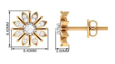 Product Details These gorgeous two-tone gold stud earrings feature a stunning flower design with round cut real diamonds. The intricate details of the flower and the high-quality diamonds give these earrings a timeless and sophisticated look. The combination of two-tone gold adds a unique touch to the design, making these diamond flower stud earrings a perfect addition to any jewelry collection. Product Information SKU SHP-EARRINGS032210016 Weight 1.20 gm DIAMOND INFORMATION No.of Stones 34 Piec Snowflake Earrings, Flower Stud Earrings, Gold Stud Earrings, Flower Stud, Signature Jewelry, Diamond Flower, Timeless Jewelry, Gold Stud, Flower Earrings Studs