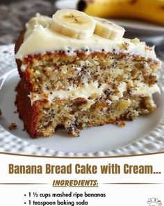 Gordon Ramsay | Banana Bread Cake with Cream Cheese Frosting 🍌🍰🧁 | Facebook Banana Cake Icing, Banana Bread With Cream Cheese, Recipes Banana Bread, Cooking Bananas, Bread With Cream Cheese, Banana Bread Brownies, Banana Cakes, Banana Bread Cake, Classic Banana Bread