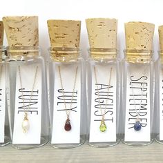 Necklace - Three Stones in a Bottle - Custom Made Diy Jewelry Display, Bottle Jewelry, Diy Templates, Custom Bottles, Recycled Jewelry, Pretty Packaging