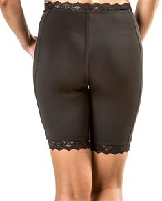 Basic black bike shorts, in six panel construction with gusset, provide a quality fit. Black stretch lace at the hem and waistband finish the look with a hint of old-fashioned femininity. 80% nylon/20% spandex give these women's bike shorts plenty of stretch for a comfortable wear all day. Lined crotch. Lays smooth under a skirt or dress thanks to flat seams and no chamois or other padding. Keeps you covered when the wind picks up. Pairs nicely with the Bikie Girl Bloomers skirt in black, red or Black Stretch Lace, Prettiest Girl, Slip Shorts, Black Bike, Cotton Bras, Zara Fashion, Womens Bike, Cycling Shorts, Keep Your Cool