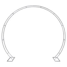 a line drawing of a circular arch with two triangulars on each side and one point at the top