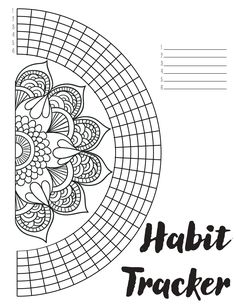 a coloring page with the words habit tracker on it