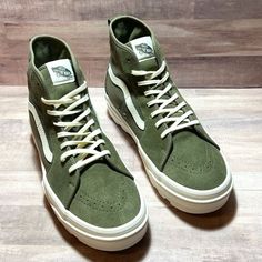 Vans Sentry Sk8-Hi Wafflecup Hi Top Sneaker Men's Size: 10.5 Women's Size: 12 Never Worn Color: Olive Green Wafflecup Construction Drop-In Ultracush Sockliners Lugged Outsoles Heel Pull Tabs Sk8 Hi, Hi Top, Mens Vans, Mens Shoes Sneakers, Top Sneakers, Olive Green, Men's Shoes, Shoes Sneakers, Size 12