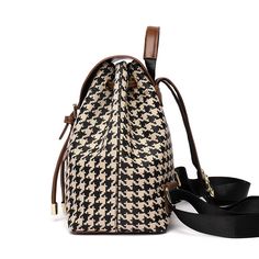 Houndstooth Backpack – Body By J'ne Aesthetic Bags