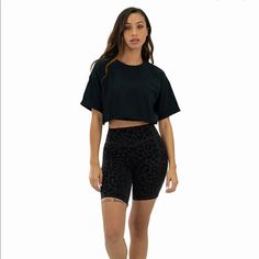 The Lux Rider Short. Color: Panther Size: Small. Brand New Never Used Black Workout Top Short Length, Black Crop Top For Workout, Black Short-length Workout Tops, Black Sports Top, Short Length, Black Workout Crop Top, Black Short Length Sports Top, Black Short Length Athleisure Tops, Black Relaxed Fit Biker Shorts For Summer, Black Relaxed Fit Short Top