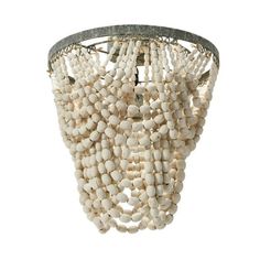 a chandelier made out of shells on a white background