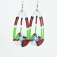 Maasai Market African Handmade Beaded Multi Color Teardrop Earrings MM-633-135 Maasai Jewelry, Cow Bones, Bone Earrings, Tear Drop Earrings, Maasai, East Africa, Bead Earrings, Tear Drop, Teardrop Earrings