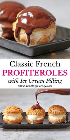 how to make french profiteroles with chocolate drizzle on top