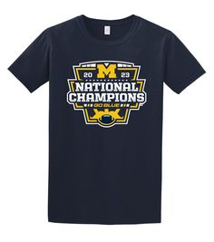 PRICES MAY VARY. MICHIGAN CHAMPS 2023 T-SHIRT: The J2 Sport NCAA Wolverines champions t-shirts are a great way to show your school pride. Whether walking around campus or the streets of Ann Arbor, you will be showing your true colors and Wolverine spirit. COMFORTABLE MATERIAL: The lightweight college tee is breathable, soft, and durable to keep you cool and comfy on game day or hanging out with friends. Crafted with 5.3 oz. pre-shrunk cotton. UNISEX FOR MEN & WOMEN: This cotton short sleeve shir Football State Championship Shirts, Jersey Ideas, Pride Wear, College Tees, Sport Games, College Shirts, School Pride, Champion Shirt, Graphic Tees Vintage