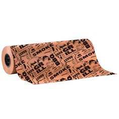 a roll of toilet paper with words on it that are black and brown in color