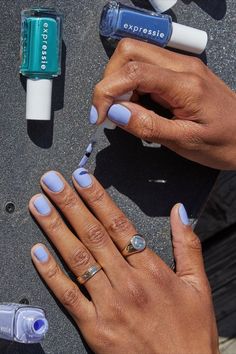 Blue Nail Design, Spring Nail Polish Colors, Spring Nail Polish, Light Blue Nails, Baby Blue Nails, Manicure Nail Designs, Nail Color Trends, Nail Prices, Lilac Blue