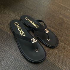 Black Worn Once Women Us Size 8 Chanel Open Toe, Ss Monogram, Chanel 2024, Shoes Chanel, Open Toe Sandals, Toe Sandals, Chanel Shoes, Women's Shoes Sandals, Open Toe