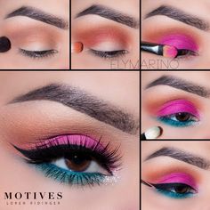 Colorful Vibes, 80s Makeup, Drag Make-up, Makeup Pictorial, Makeup Tutorial Eyeshadow, Eye Makeup Steps, Beautiful Eye Makeup