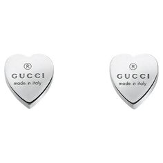 Gucci Engraved Heart Sterling Silver Earrings YBD223990001 Made in Italy with the finest quality 925 sterling silver, the Gucci Heart stud earrings are an elegant symbol of love. The contemporary design is completed by the Gucci trademark stamped on the heart. This item will arrive beautifully packaged in a unique Gucci presentation box. Elegant Symbol, Sterling Silver Heart Earrings, Gucci Jewelry, Silver Heart Earrings, Heart Stud Earrings, Heart Studs, Heart Earrings Studs, Love Symbols, Sterling Silver Heart