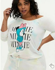 Torrid Disney Off Shoulder Rainbow Tie Dye Minnie Mouse Terry Sweatshirt 2X. Minnie Outfit, Off Shoulder Sweatshirt, Brown Sweatshirt, Black Crewneck Sweatshirt, Rainbow Tie, Fitted Wedding Dress, Black Crewneck, French Terry Fabric, Plus Size Sweaters