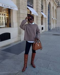 Brown Riding Boots Outfit, Brown Boots Outfit, Outfits To Try, Brown Riding Boots, Legging Outfits, Trending Boots