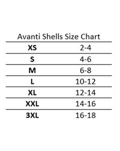 the size chart for an adult sized shirt