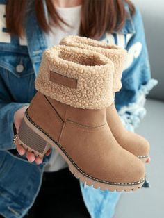 Stay stylish and cozy this winter with our Suedette Chunky Heeled Snow Boots. Luxurious sueded material, camel color, and mid-calf height make them perfect for any occasion. Slip-on closure for easy wear. Trendy chunky mid-heel adds stability. Soft fabric lining and cushioned insole for all-day comfort. Rubber outsole for traction. Round toe design with elegant faux fur details. Available in various sizes. Stay fashionable and warm - order now! Leather Snow Boots, Boots Female, Fur Shoes, Womens Mid Calf Boots, Cozy Chic, Fur Boots, Winter Boots Women