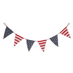 an american flag bunting with red, white and blue flags