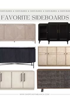 the sideboards are all different colors and sizes, but there is no one in them