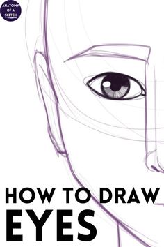 the cover of how to draw eyes with an image of a man's face